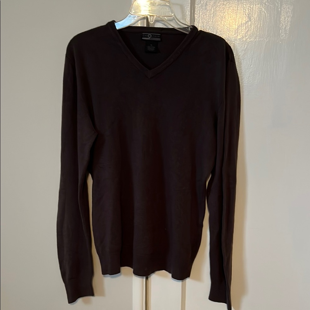 Men's Brown V-Neck Sweater